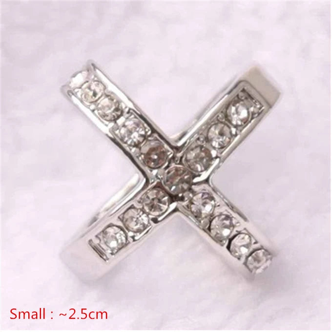 Cross Brooches X Shape Scarf Buckle Crystal Brooches For Women Hollow Scarves Buckle Brooch Jewelry Clothing Accesories