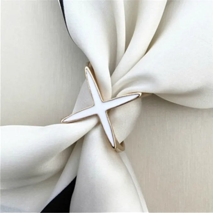 Cross Brooches X Shape Scarf Buckle Crystal Brooches For Women Hollow Scarves Buckle Brooch Jewelry Clothing Accesories